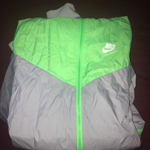 Nike Green and Gray Windbreaker